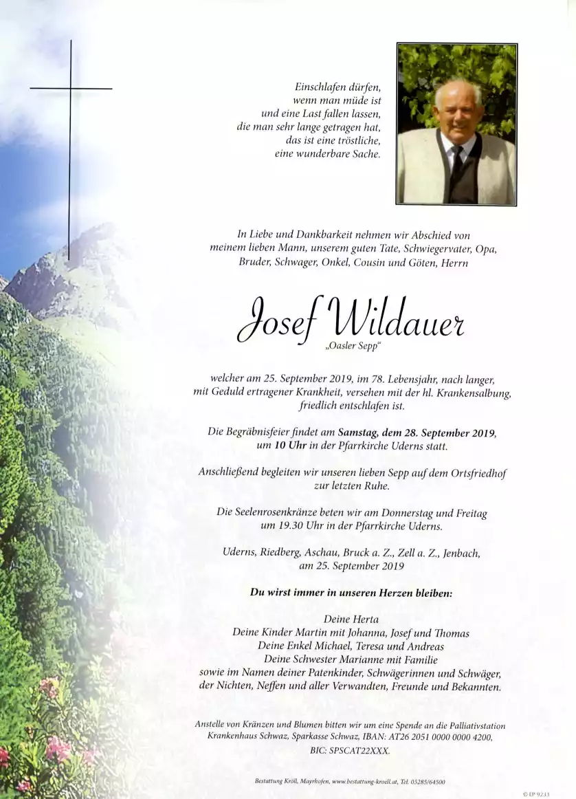 Parte von Josef Wildauer
